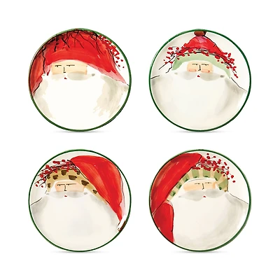Vietri Old St. Nick Assorted Canape Plates, Set of 4
