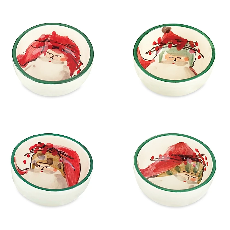 Vietri Old St. Nick Assorted Condiment Bowls, Set of 4