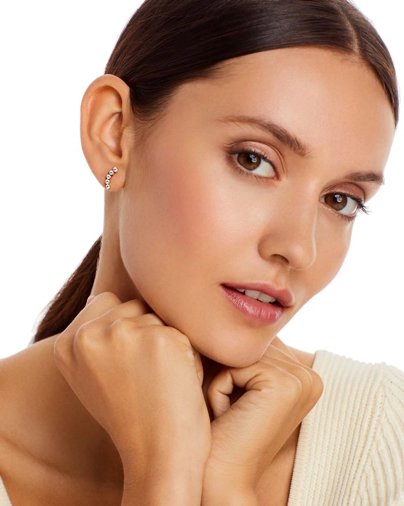 Diamond Ear Climbers 14K Gold, 0.50 tcw