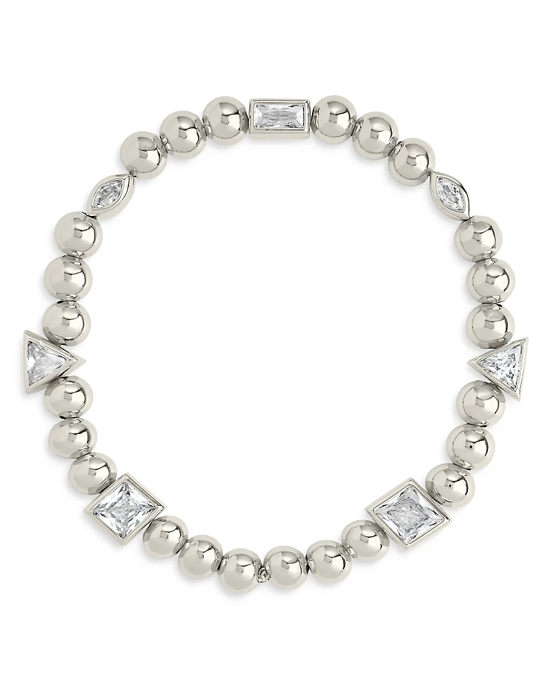Sterling Forever Amaris Charm Beaded Stretch Bracelet