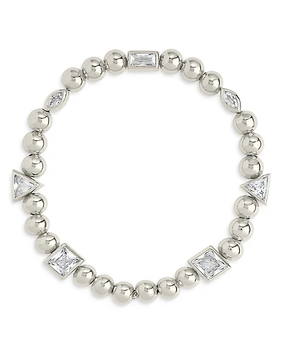 Sterling Forever Amaris Charm Beaded Stretch Bracelet