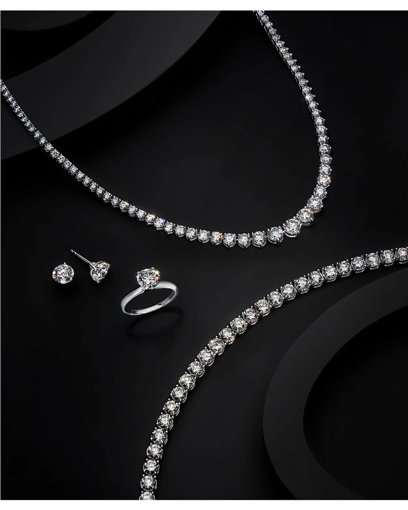 Certified Diamond Tennis Bracelet in 14K White Gold, 15.0 tcw