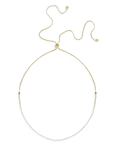 Embellished Choker Necklace in 18K Gold Plate, 28"