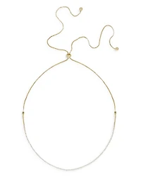 Embellished Choker Necklace in 18K Gold Plate, 28"