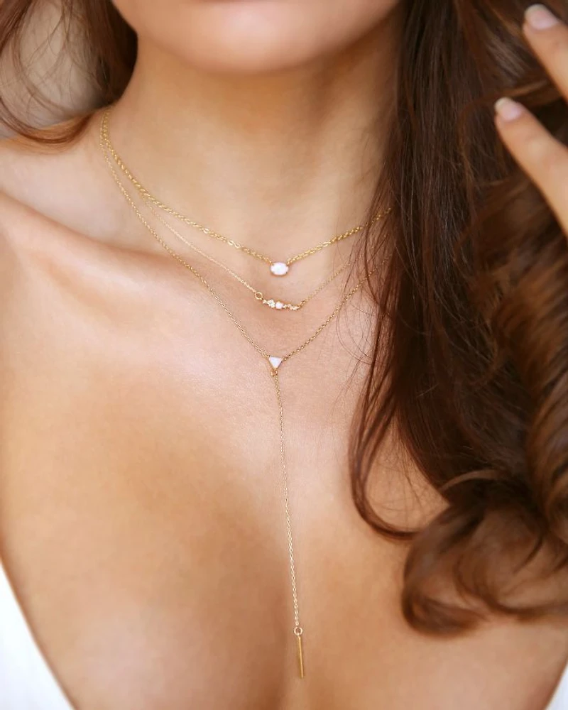 Opal Pendant Layer Necklaces, Set of 3