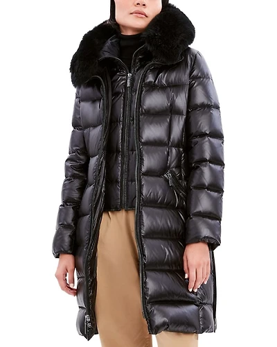 Kat Shearling Trim Down Puffer Coat
