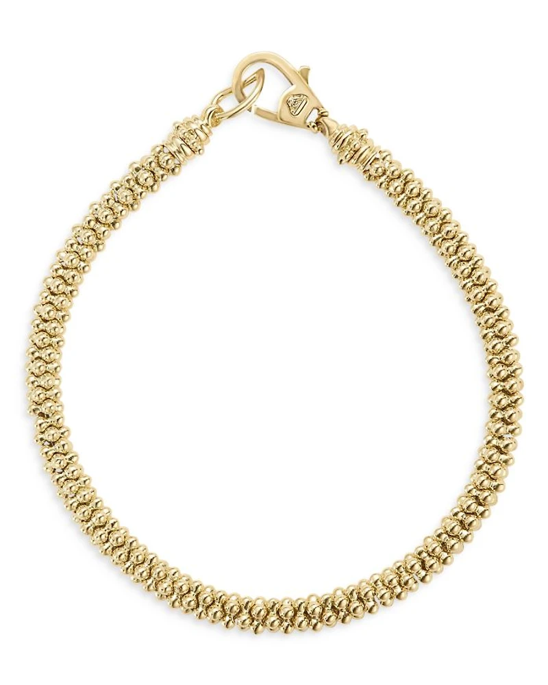 18K Yellow Gold Caviar Basic Beaded Bracelet