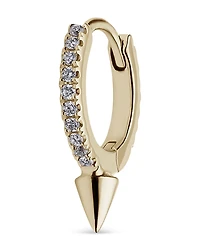 Maria Tash 18K Yellow Gold Diamond Spike Extra Small Single Hoop Earring