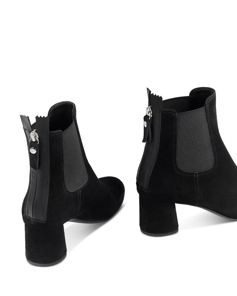 Women's Lisette Almond Toe Mid Heel Stretch Booties