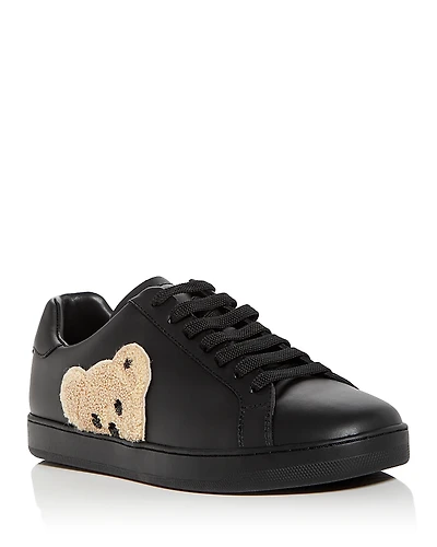 Palm Angels Men's New Teddy Bear Lace Up Tennis Sneakers