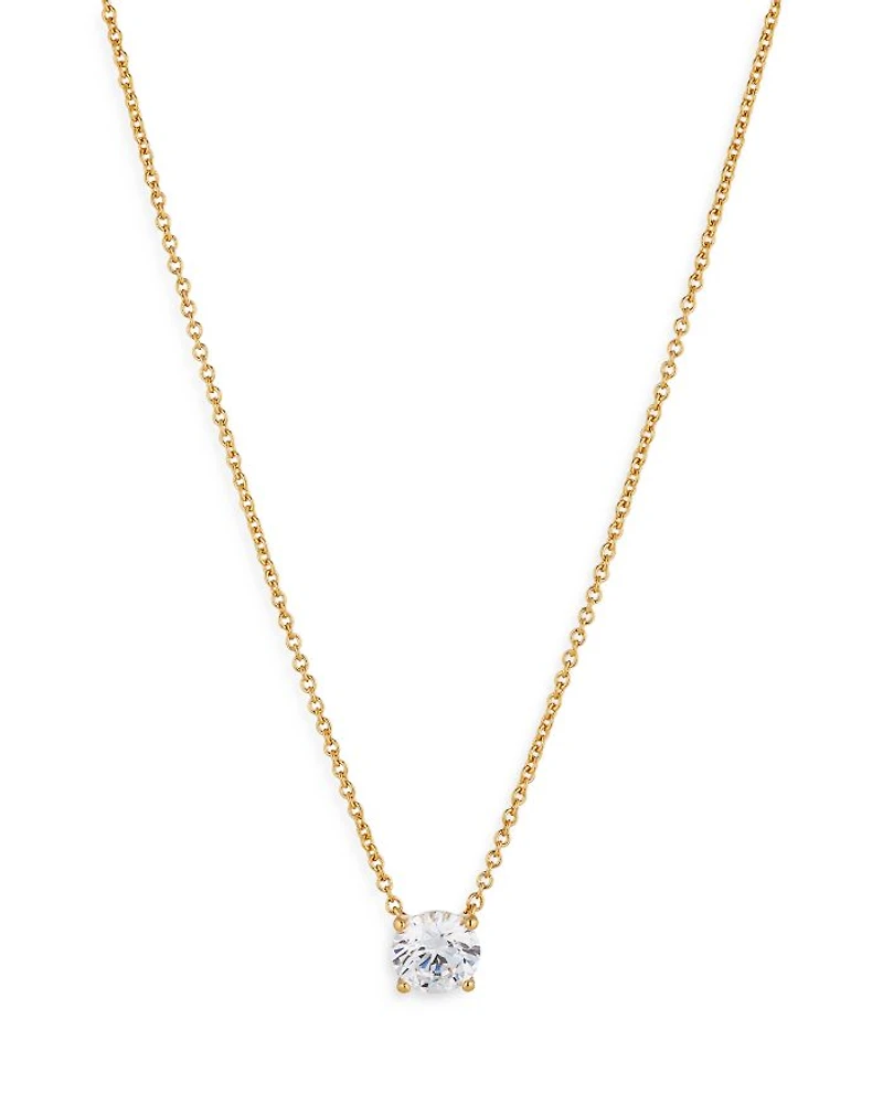 Modern Love Round Cut Solitaire Necklace, 16"-18"