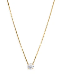 Modern Love Round Cut Solitaire Necklace, 16"-18"