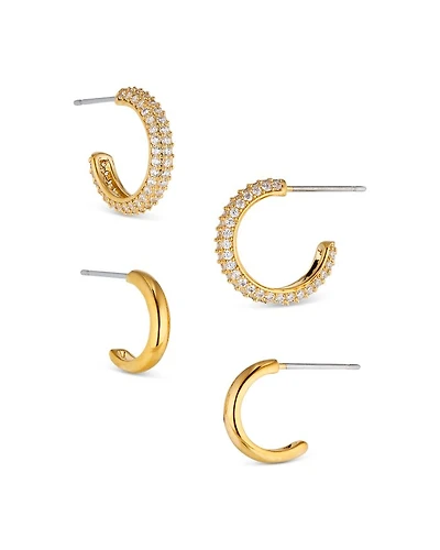 Pave the Way Hoop Earrings, Set of 2