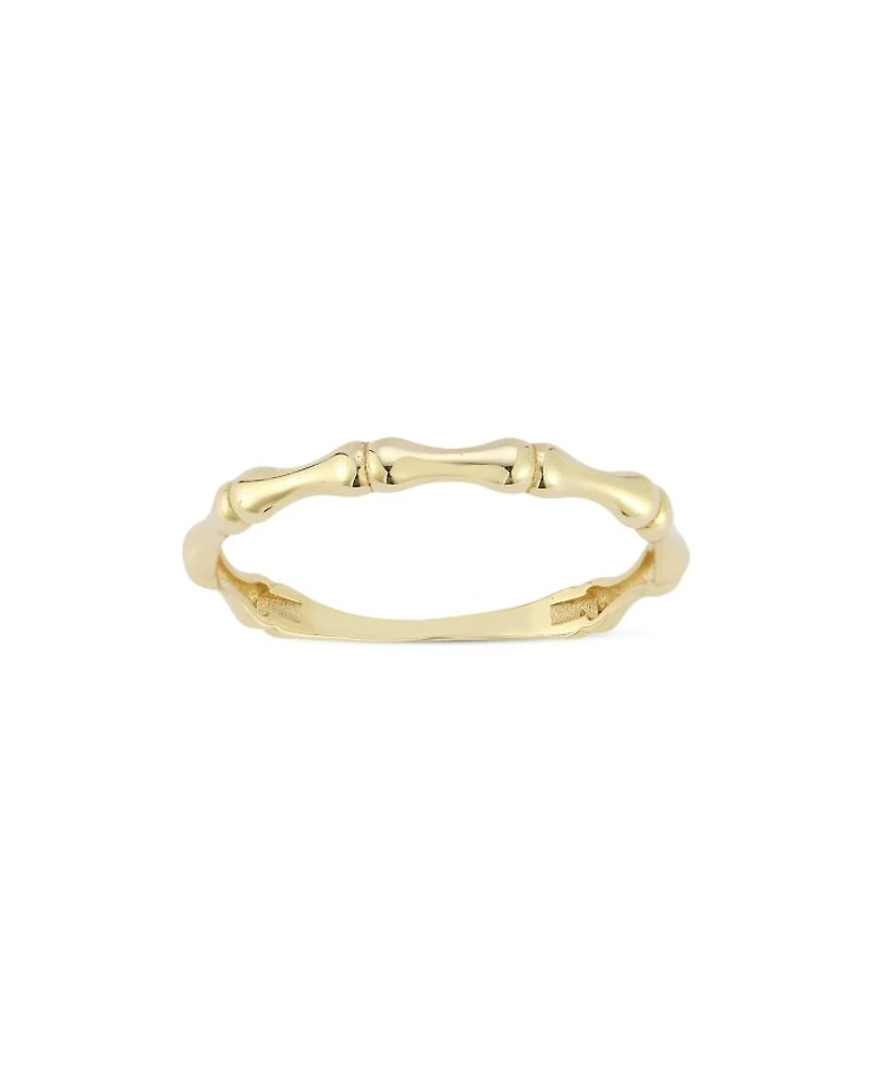14K Yellow Gold Bamboo Band Ring - Exclusive