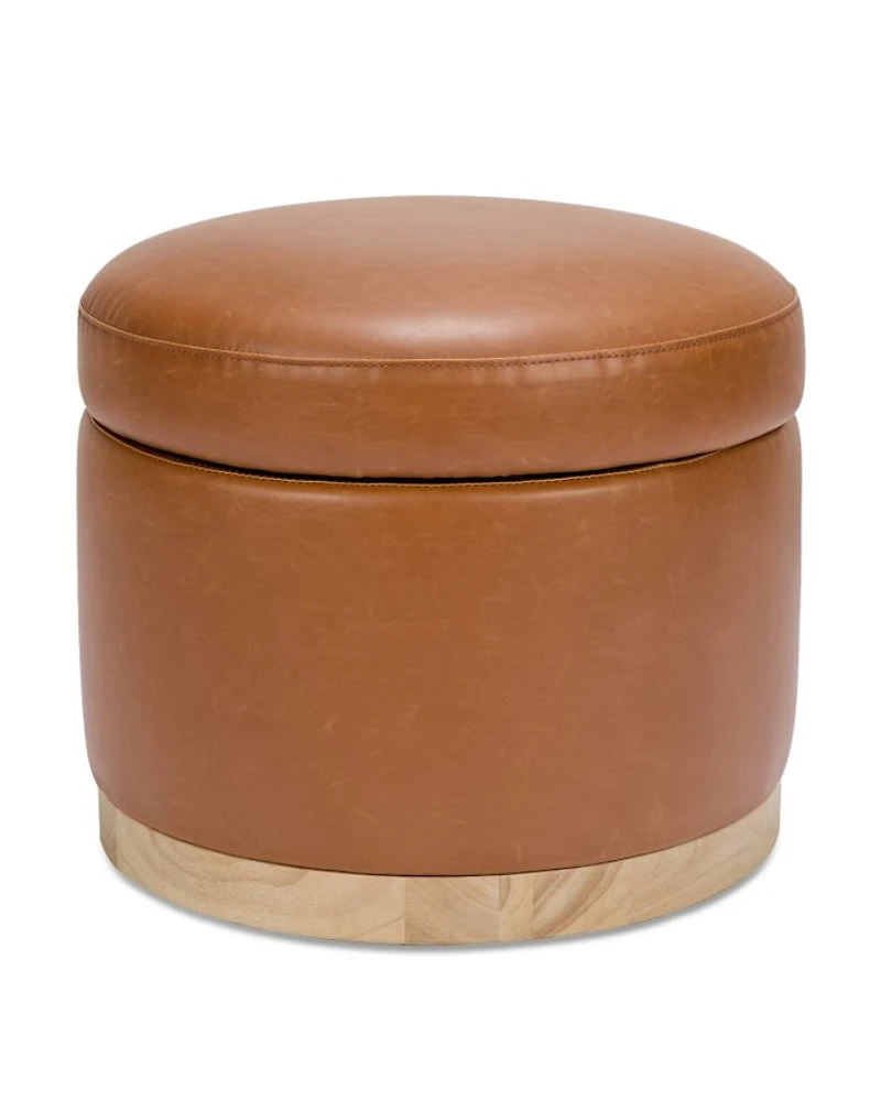 Naka Vegan Leather Storage Ottoman