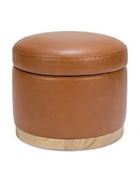 Naka Vegan Leather Storage Ottoman