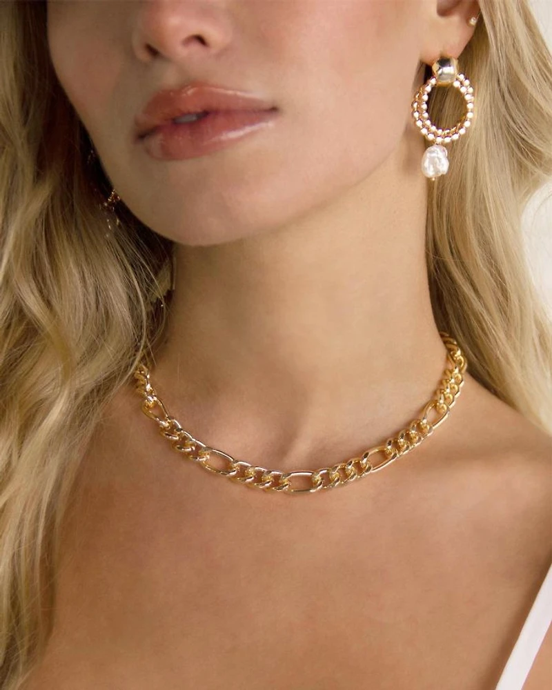 Cuffed Love Pavé Collar Necklace in 18K Gold Plated, 16"