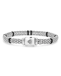 Single Station Diamond Caviar Bracelet Sterling Silver