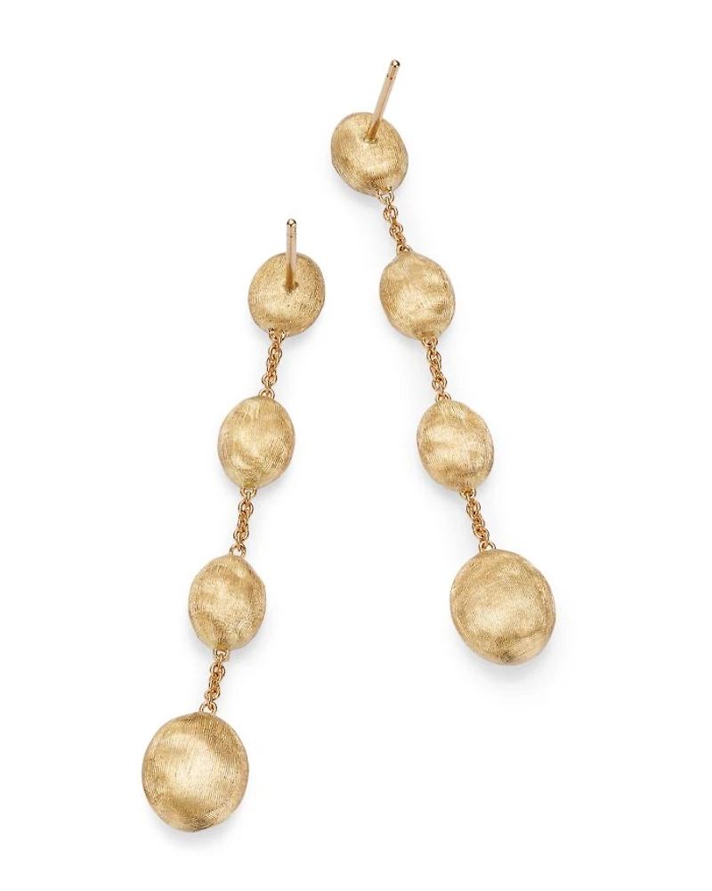 18K White & Yellow Gold Siviglia Diamond & Textured Bead Drop Earrings