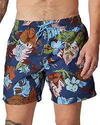 Dartmoor Bay Foliage Print 7" Swim Trunks