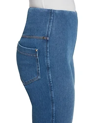 High Rise Ankle Baby Bootcut Jeans Mid Wash