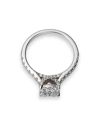 Diamond Cluster Engagement Ring in 14K White Gold, 1.00 tcw