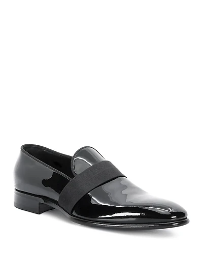 Santoni Men's Isomer-V3-01 Patent Slip On Formal Loafers