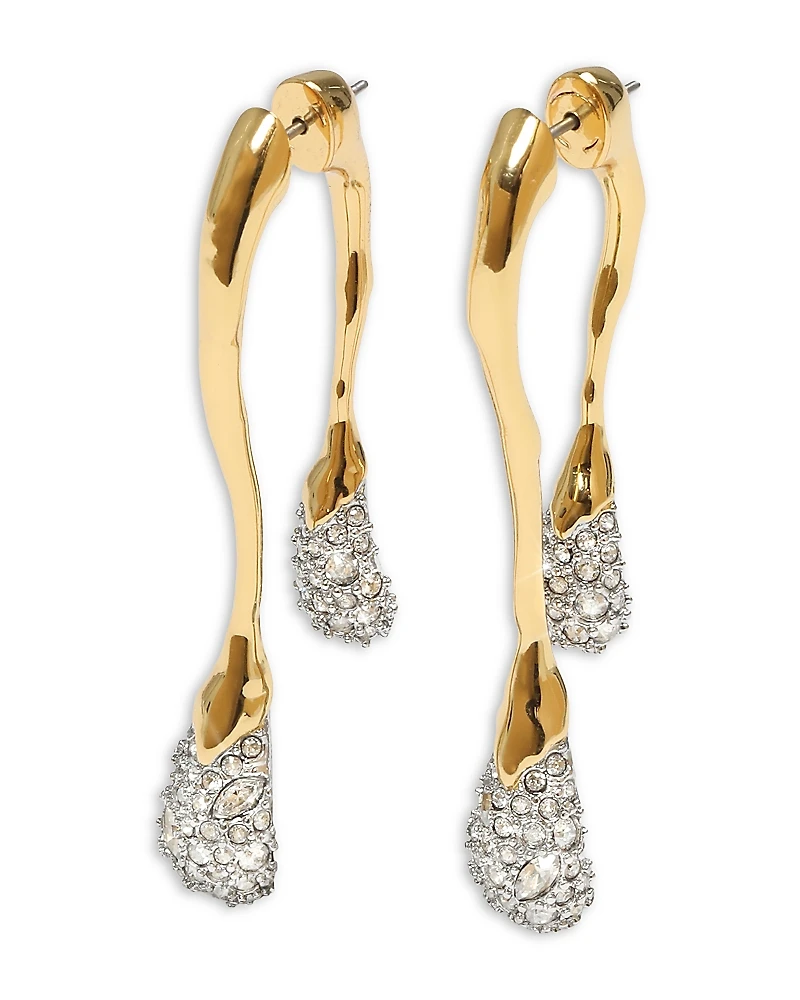 Alexis Bittar Solanales Crystal Front Back Link Earrings