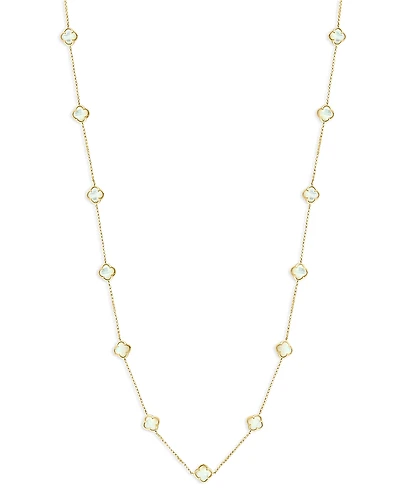 Bloomingdale's Fine Collection Mother of Pearl Clover Station Necklace