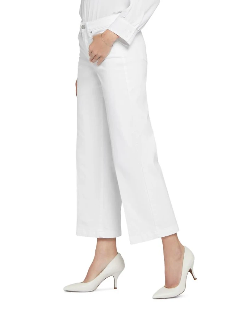 Teresa High Rise Ankle Wide Leg Jeans Optic White