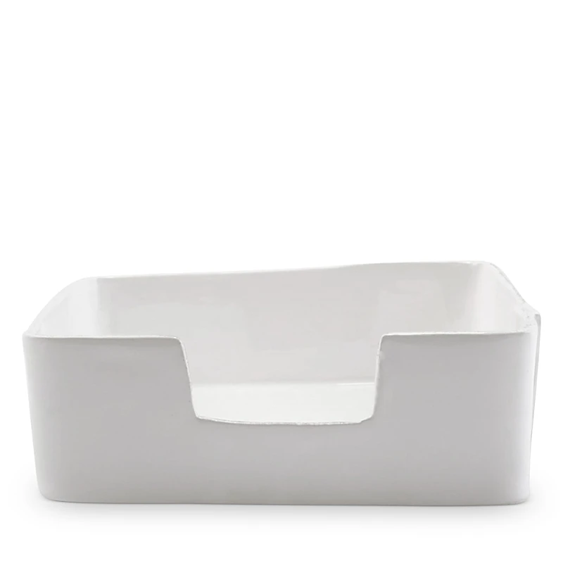 Vietri Melamine Lastra White Dinner Napkin Holder