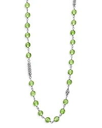Lagos Sterling Silver Caviar Peridot Bead Station Necklace, 34