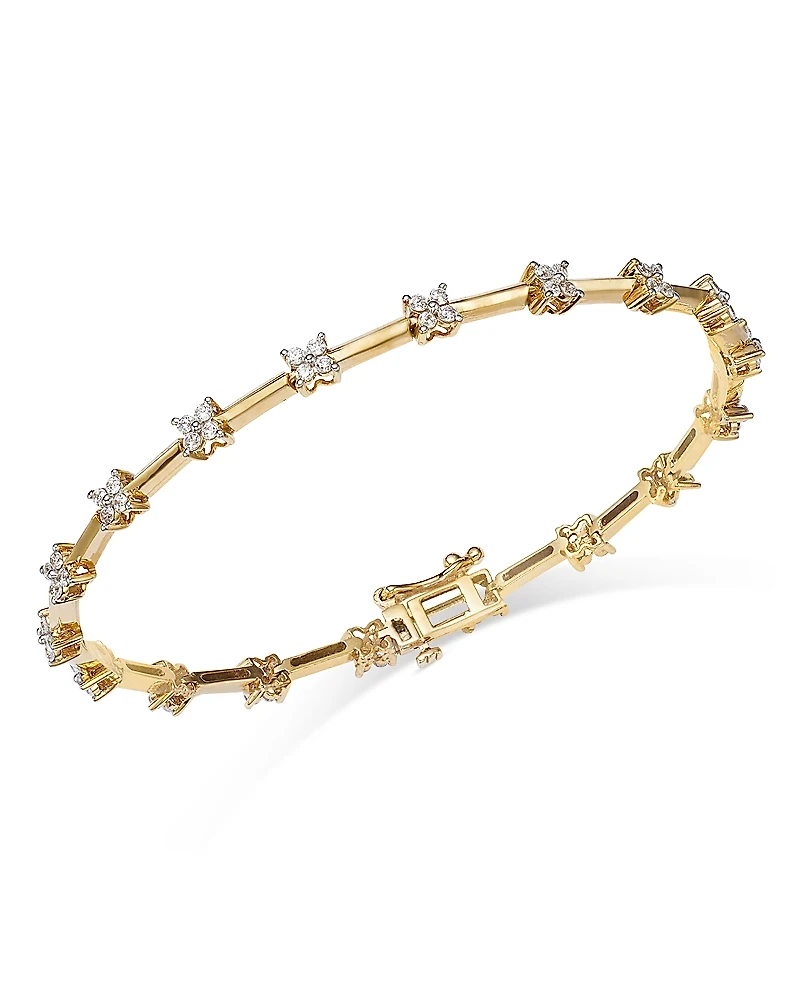 Bloomingdale's Fine Collection Diamond Flower Cluster Station Bracelet