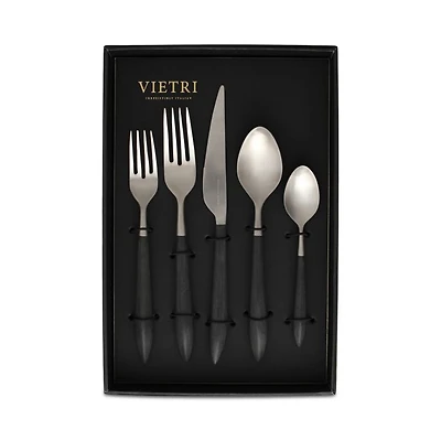 Ares Argento & Black 20 Piece Flatware Set