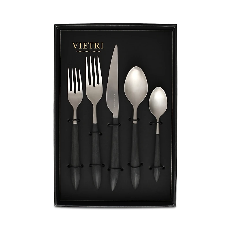 Vietri Ares Argento & Black Five-Piece Place Setting Set of 4