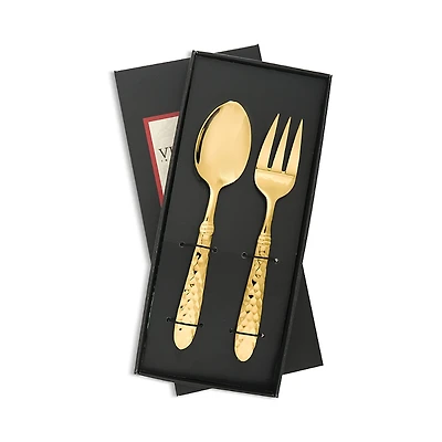 Vietri Martellato Gold Tone 2 Piece Serving Set