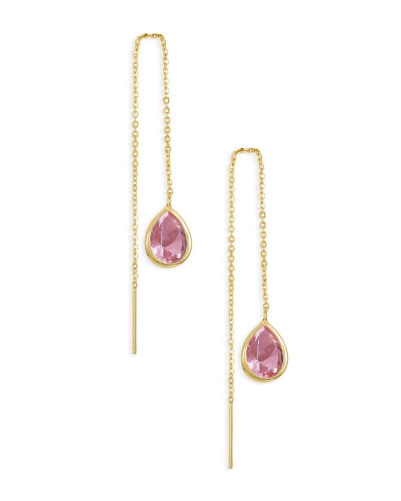 Barely There Cubic Zirconia Threader Earrings