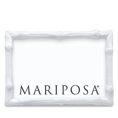 Mariposa Bamboo White Picture Frame, 4 x 6