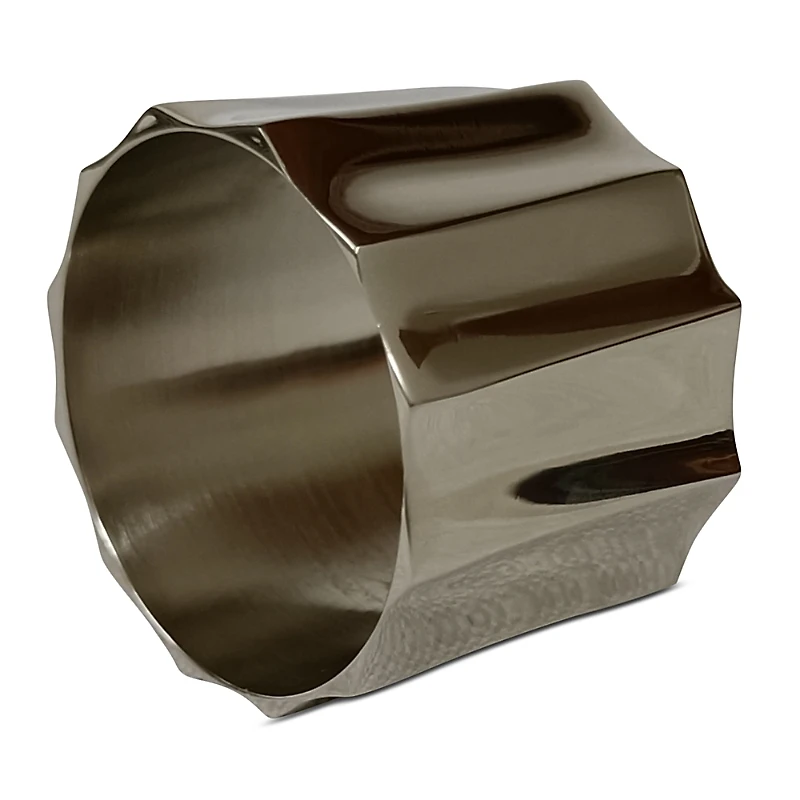 Aman Imports Metal Tube Paneled Napkin Ring - Exclusive