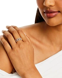 Diamond Triple Row Ring in 14K Yellow Gold, 1 tcw
