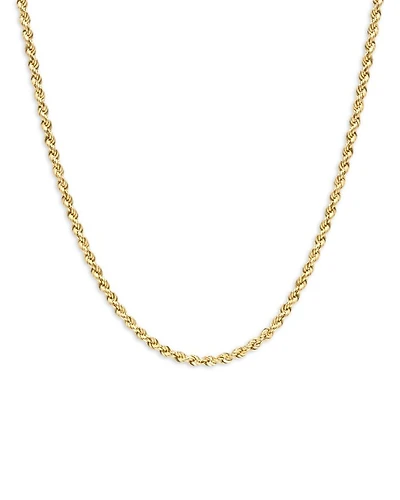 14K Yellow Gold Heavy Metal Rope Link Chain Necklace, 16"