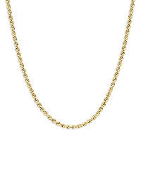 14K Yellow Gold Heavy Metal Rope Link Chain Necklace, 16"