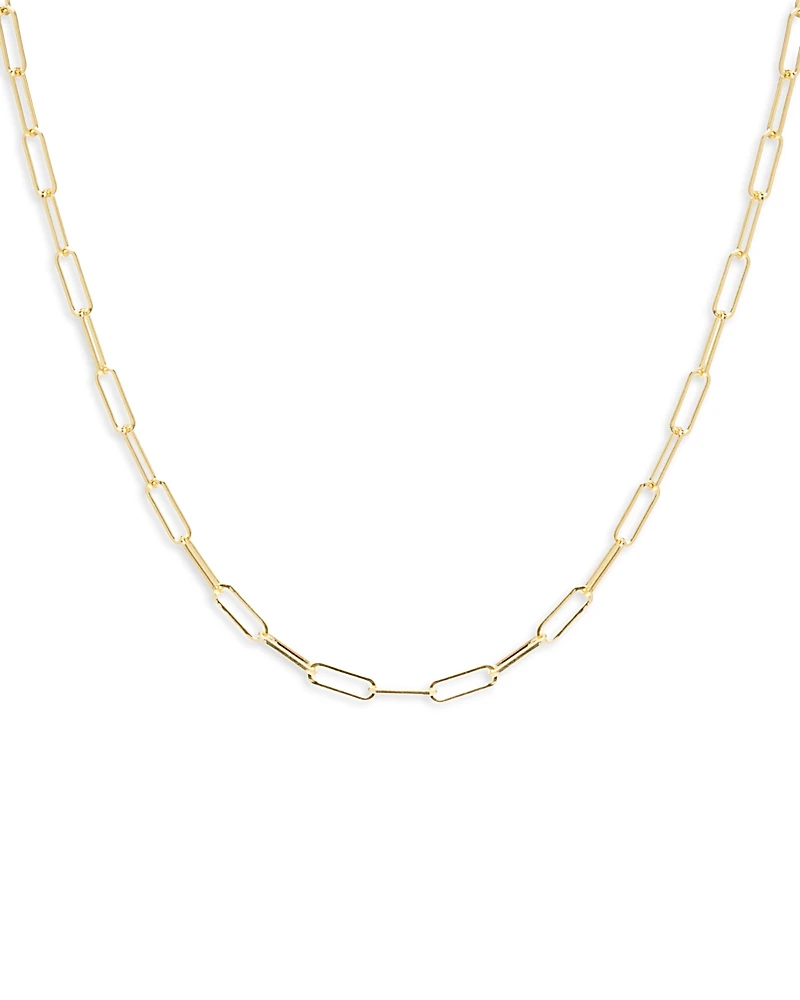 Zoe Chicco 14K Yellow Gold Heavy Metal Small Paperclip Link Chain Necklace, 16
