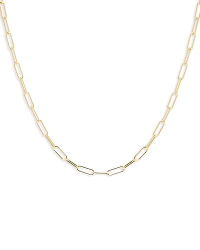Zoe Chicco 14K Yellow Gold Heavy Metal Small Paperclip Link Chain Necklace, 16