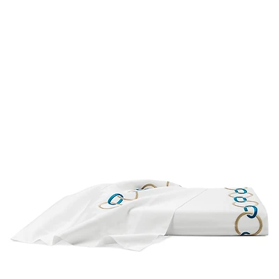 Frette Links Embroidery Cotton Duvet Cover, Queen