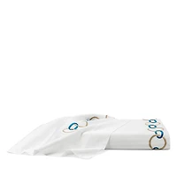 Frette Links Embroidery Cotton Duvet Cover, Queen