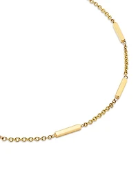 14K Yellow Gold Gold Bars Station Link Bracelet