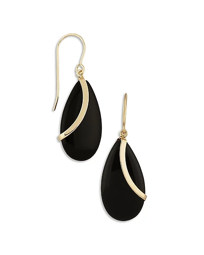 Bloomingdale's Fine Collection 14K Yellow Gold Onyx Almond Drop Earrings