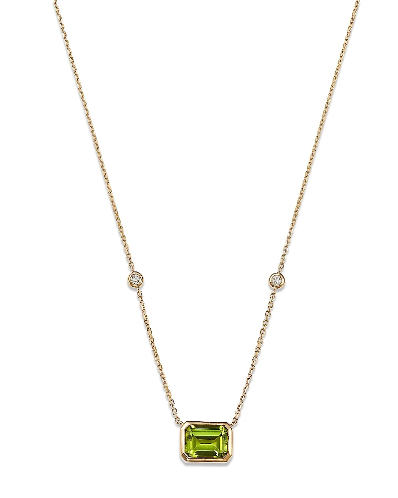 Bloomingdale's Fine Collection Peridot & Diamond Pendant Necklace
