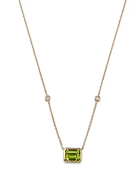 Bloomingdale's Fine Collection Peridot & Diamond Pendant Necklace